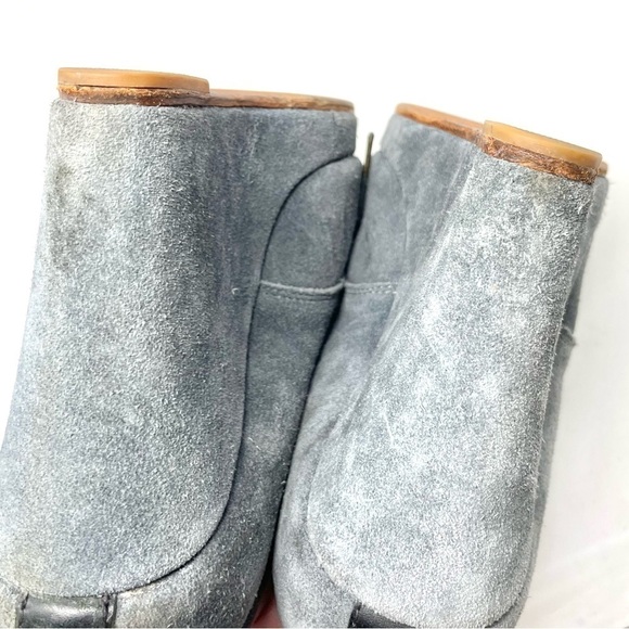 Rag & Bone Sahara Grey Suede Open Toe Lace Up Platform Wedges Size 38 - Picture 11 of 12